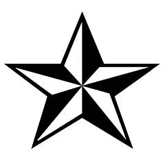 A black and white star is shown.